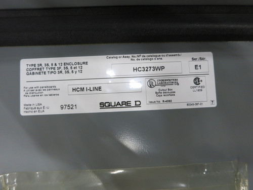 NEW Square D HC3273WP HCM I-Line 3R 32" x 73" Breaker Panel Enclosure Panelboard (DW7407-1)
