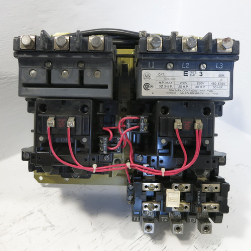 Allen Bradley 505-DOD Size 3 Reversing Starter 120V Coil 90A 505-D0D No Heaters (AH0631-1)