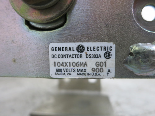 GE DS303A104X106MAG01 900A DC Contactor 600V 120V Coil 22D75G3A DS303A 900 Amp (DW7454-1)