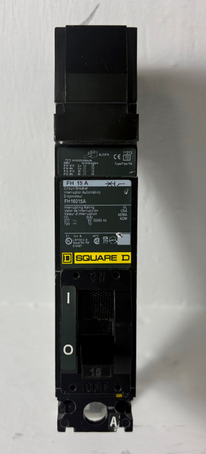 Square-D I-Line FH16015A 15A Circuit Breaker Green Label 277V FA 1 Pole 15 Amp (EM5583-60)