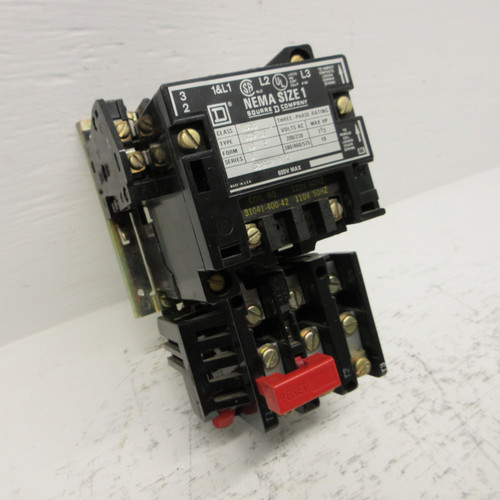Square D 8536SCO3 Size 1 Starter 120V Coil 10HP 8536SC03 Form BS Series B 600VAC (AH0652-10)