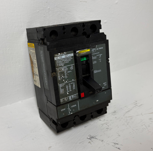 Square D HLL36100LV 100A PowerPact Circuit Breaker HL 150 3P 100 Amp HL150 3P (EM5605-1)