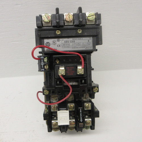 Allen Bradley 509-COD NEMA Size 2 Motor Starter 120V Coil Ser B 25HP 45A 509-C0D (AH0692-3)