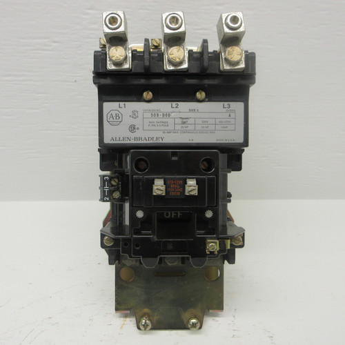 Allen Bradley 509-DOD Size 3 Motor Contactor 120V Coil 90A 509-D0D 3-5 Pole A-B (AH0699-5)