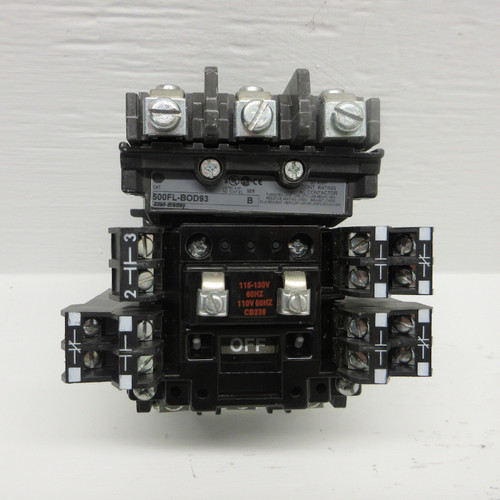 Allen Bradley 500FL-BOD93 Size 1 Motor Contactor 120V Coil 30 Amp 500FL-B0D93 AB (AH0705-3)
