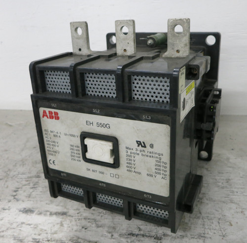 ABB EH550G-PRL11 Motor Contactor EH550G 800A 400 HP @ 480V 110 VDC Coil SK827 (DW7485-1)
