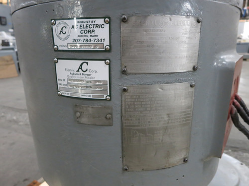 REBUILT GE 50 HP Vertical AC Motor 230/460V 1770 RPM A365UP Frame TriClad (DW7493-1)