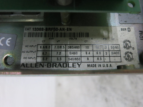 Allen Bradley 1336S-BRF50-AN-EN 5 HP 1336 PLUS 480V AC VS Drive VFD Vector (DW7506-1)