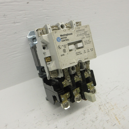 Westinghouse A200M1CAC Size 1 Motor Starter 120V Coil 10HP Model J 460/575V A200 (AH0722-1)