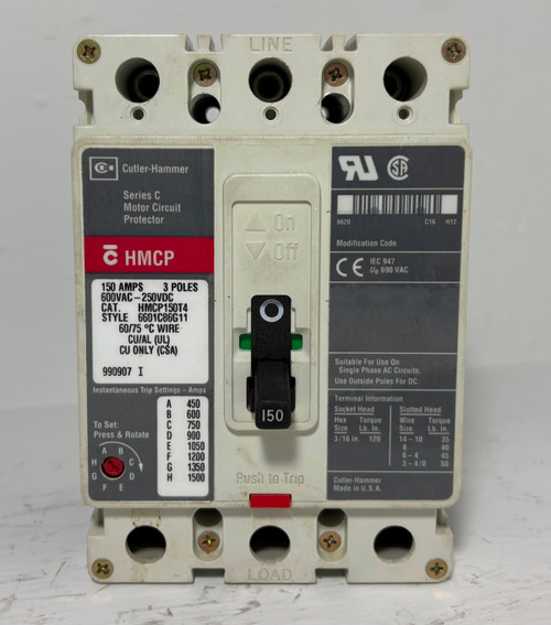 Cutler-Hammer HMCP150T4 150A Motor Circuit Protector Breaker Glossy HMCP 150 Amp (EM5646-1)