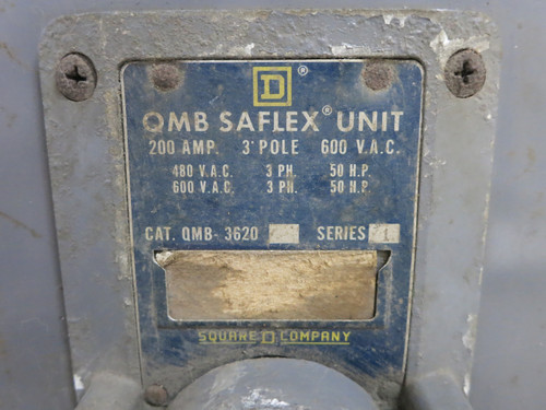 Square D QMB-3620 200A 600V QMB Saflex Panel Board Switch Unit 200 Amp QMB3620 (DW7546-1)