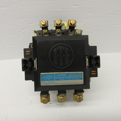 ITE A133C Lighting Contactor Tungsten Ballast 30 Amp 277V Coil 480V Line I-T-E (AH0732-10)