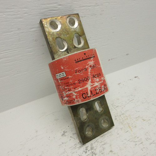 GEC Alsthom CLL2500 Fuse Form 480 2500 Amp Class L 600VAC CLL-2500 GECALSTHOM (AH0740-5) GEC Alsthom CLL2500 Fuse Form 480 2500 Amp Class L 600VAC CLL-2500 GECALSTHOM (AH0740-5)
