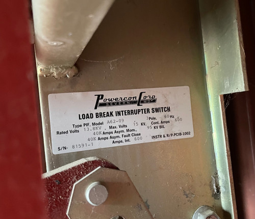 PowerCon Corp Enclosed Switchgear 15kV 600A Non-Fusible Disconnect Outdoor 3R 3P (DW7594-1)