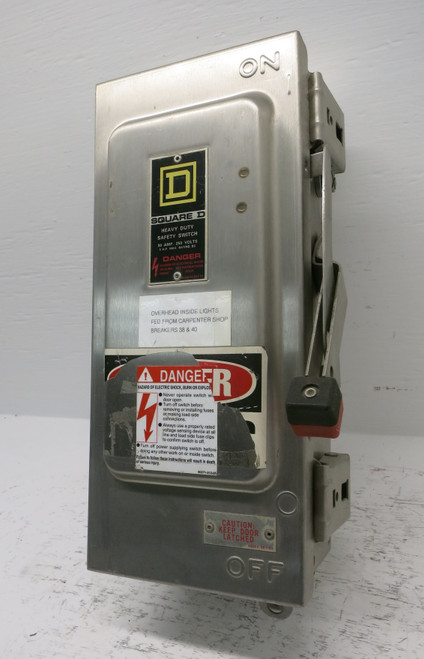 Square D H221DS 30A 240V Safety Switch Disconnect 30 Amp H221-DS Stainless 4X E1 (DW7603-1)