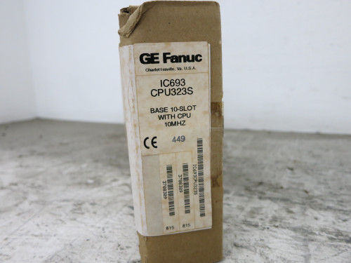 NEW GE Fanuc IC693CPU323S 10 Slot Base w/ CPU PLC Processor Module IC693CPU323-S (DW7615-1)