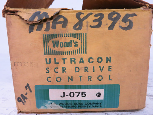 NEW TB Wood's Model J075 Ultracon SCR DC Drive Control 0.5 / 0.75 HP 115V J-075 (DW7622-1)