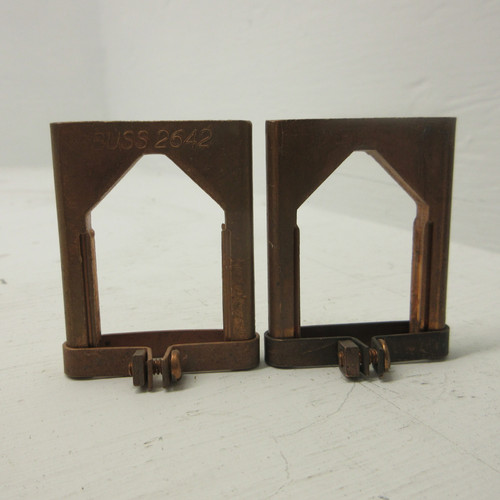 Bussmann 2642 Fuse Reducers 400 Amp to 200 Amp 600V Copper (LOT OF 2) (1 PAIR) (AH0775-1)