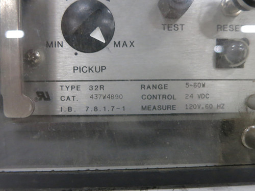 ABB 437W4890 Type 32R Circuit Shield Reverse Power Relay 5-60W 120V 24VDC (DW7639-1)