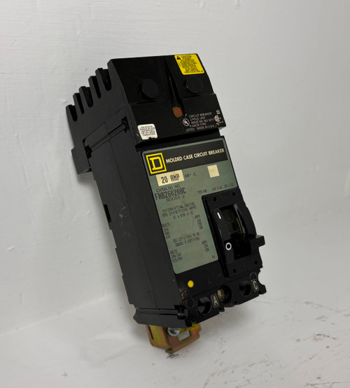 Square D I-Line FHB26020AC 20A 2P Circuit Breaker Type FAB 600V 20 Amp 2 Pole (EM5685-2)