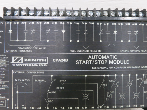 Zenith CPA24B Automatic Start / Stop Module Relay for Transfer Switch CPA-24B (DW7643-3)