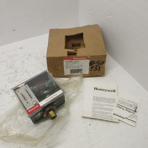 NEW Honeywell L604A 1177 Pressure Controller 3W 250V Max SPDT Switch 5-50 PSI (AH0791-2)