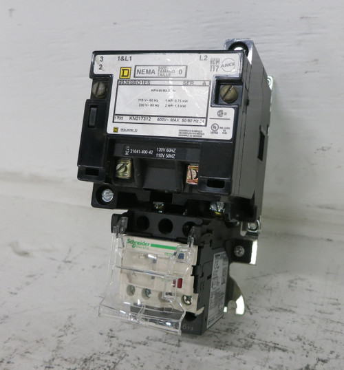 NEW Square D 8536SBO1ES Size 0 Motor Contactor 120V Coil 1.6-2.5 LR3D07L Ovl 2P (DW7652-2)