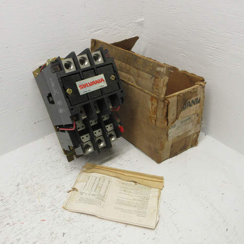 NEW Sylvania T13U033 Size 3 Motor Starter 90A 600V 120V Coil Type TM Sz3 NIB (AH0788-1) NEW Sylvania T13U033 Size 3 Motor Starter 90A 600V 120V Coil Type TM Sz3 NIB (AH0788-1)