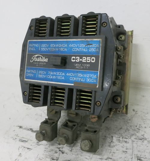 Toshiba C3-250 Size 5 Motor Contactor 120V Coil 250/300A Cont. C3250 (DW7655-2)