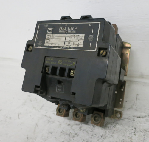 Square D 8502SFO2-Y30 Size 4 Motor Contactor 240V Coil 8502SFO-2 8502SF02 (DW7684-1)