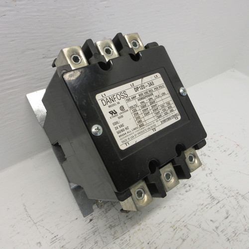 Danfoss DP120-3A0 Model 96 Contactor 150 Amp 600V 75HP 3P 24V Coil 150A 50/60HZ (AH0814-1)