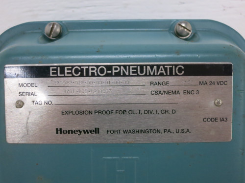 NEW Honeywell 870022-012-00-00-01-00-00 Electro-Pneumatic Valve Positioner (DW7719-1)