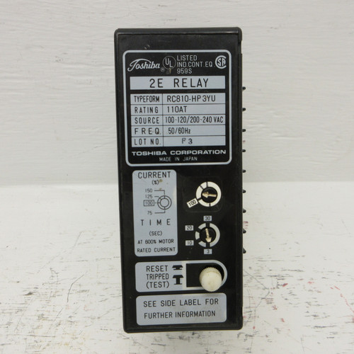 Toshiba Corporation RC810-HP3YU 2E Relay 110AT 100-120/200-240VAC Relay Socket (AH0833-1)