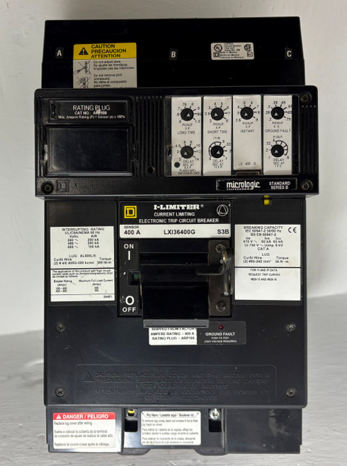 Square D I-Line LXI36400G 400A LSIG Circuit Breaker w/ 400 Amp Plug S3B Ground (EM5723-1)