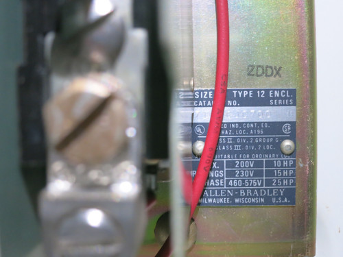 Allen Bradley 50A Breaker Size 2 Motor Starter Combination Combo Box 709-COD103 (DW7738-1)