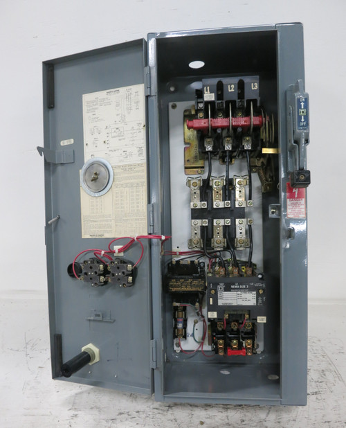 Square D 60A Fusible Size 2 Starter Combination Box 60 Amp Combo 8536SDO1S 8538 (DW7755-1)