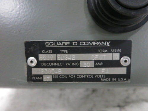 Square D 30A Breaker Size 2 Starter Combination Box 30 Amp Combo 8536SDO1S 8539 (DW7756-1)