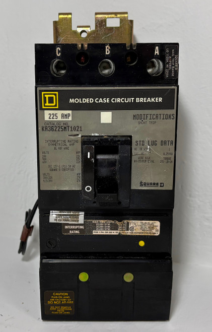 Square D I-Line KA36225MT1021 225A Circuit Breaker w 120-240V Shunt 600V 225 Amp (EM5734-1)