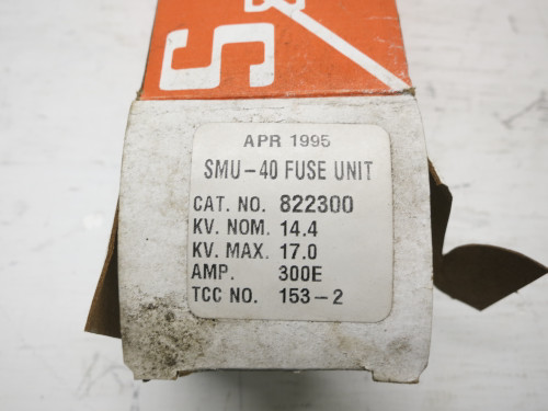 NEW S&C 822300 SMU-40 Power Fuse 300E Amp 14.4 kV SMU40 300A 17kV SMD-40 (DW7780-5)