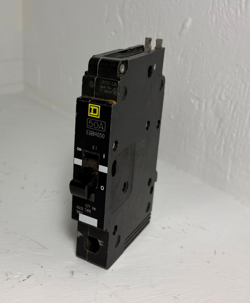Square D EGB14050 50A 1P Circuit Breaker 277 VAC EGB 50 Amp 1 Pole YF-6609 HACR (EM5745-1)