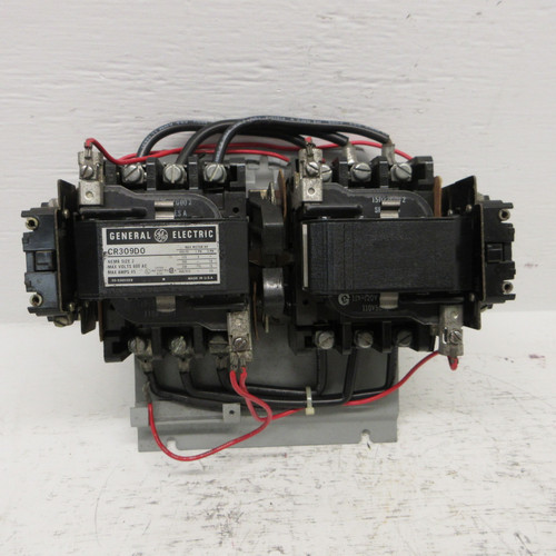 GE CR309D0 Size 2 Reversing Contactor 45A 600VAC 25HP 120V Coils CR309DO 3PH Sz2 (AH0872-1)