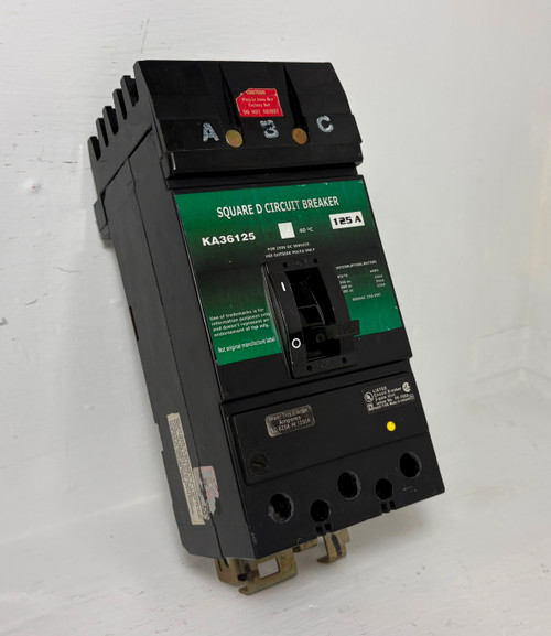 Square D I-Line KA36125 125A Circuit Breaker 600V KA 125 Amp after market label (EM5749-1)