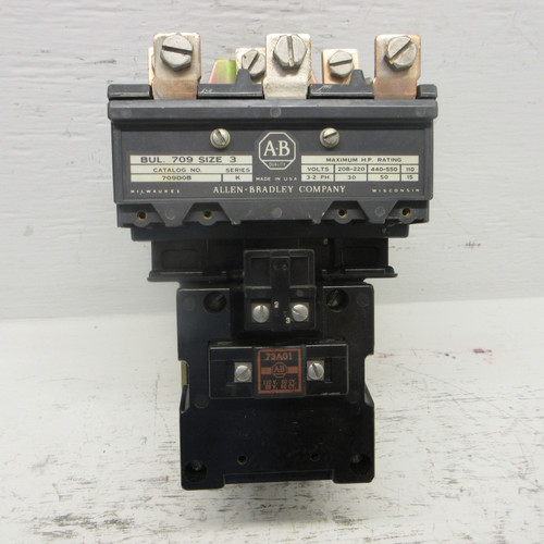 Allen Bradley 709DOB Size 3 Contactor 93/110V Coil 73A01 50HP 3P 709-DOB 709D0B (AH0890-1)