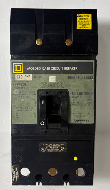 Square D I-Line KA36110 110A Circuit Breaker 480/600V 3 Pole Type KA 110 Amp (EM5751-1)