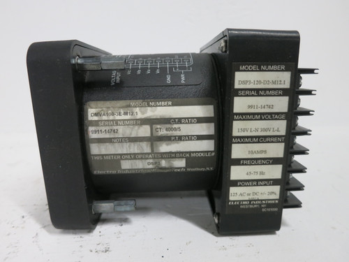 Electro Industries DMVA100-3E-M12.1 Power Monitor CT 4000/5 DSP3-120-D2-M12.1 (DW7809-2)