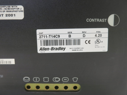 Allen Bradley 2711-T14C9 Ser B Rev D FRN 4.20 PanelView 1400 Display Terminal (DW7847-1)