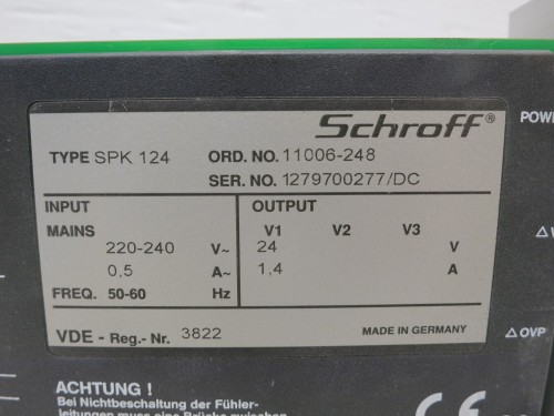 Schroff SPK 124 GEDevelop GFM Power Supply PLC Module 24V Out 11006-248 SPK124 (DW7884-1)