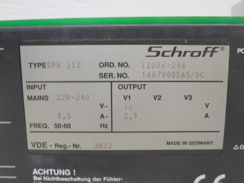 Schroff SPK 112 GEDevelop GFM Power Supply PLC Module 12V Out 11006-246 SPK112 (DW7886-2)