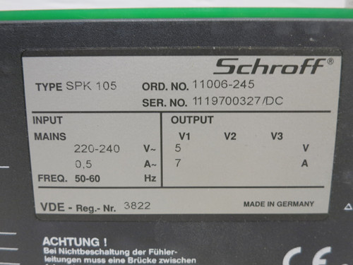 Schroff SPK 105 GEDevelop GFM Power Supply PLC Module 5V Out 11006-245 SPK105 (DW7885-1)