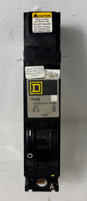 Square D I-Line FY14020A 20A 1 Pole Circuit Breaker Thick 277V FY14020 1P 20 Amp (EM5802-2)
